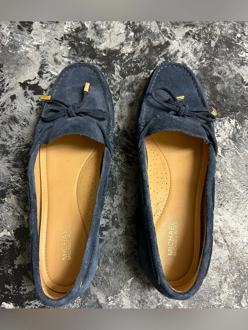 Michael Kors Daisy Navy Suede Moccasin Loafers